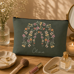 Boho bloemrijke regenboog etui