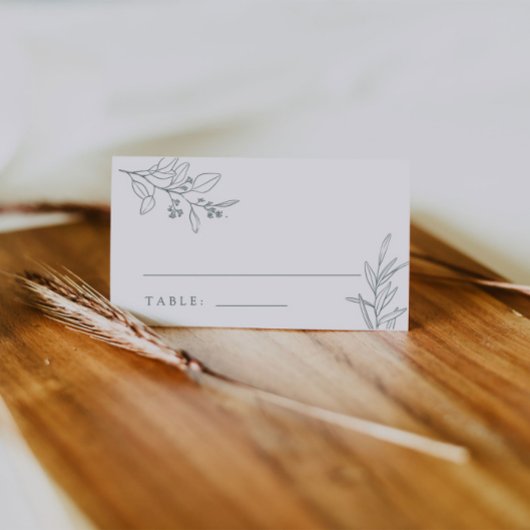 Boho bloemrijke saliegroene plaatskaartjes