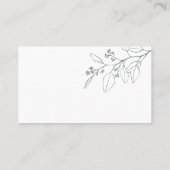 Boho bloemrijke saliegroene plaatskaartjes (Achterkant)