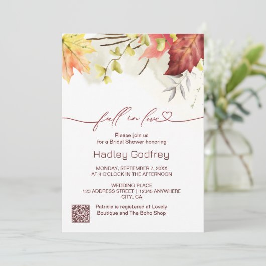 Boho Bloemrijke Verliefd op Bruiloft Feest Kaart (Staand voorkant)