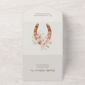 Boho Bloemrijke Westerse Bruiloft All In One Uitnodiging (Buitenkant)