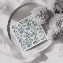 Boho bloemstof dusty blue patroon trouwen