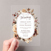 Boho Bloemstuk Acryl Frame Trouw Uitnodiging (Insitu (Draagbaar))