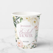 Boho Bloemstuk Groen Bruidsfeest Papieren Bekers (Voorkant)