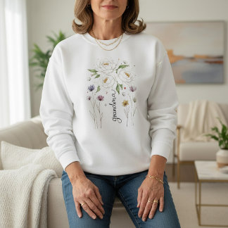 Boho Bloemstuk Grootmoeder Witte Bloem Moederdag C Trui