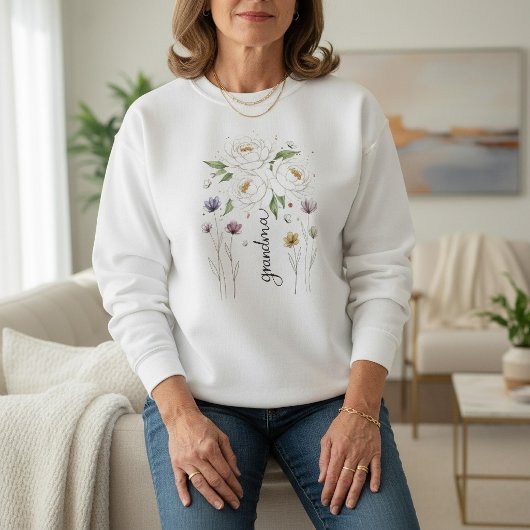 Boho Bloemstuk Grootmoeder Witte Bloem Moederdag C Trui