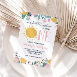 Boho Bloemstuk Onze Kleine Zonneschijn 1e Verjaard Kaart