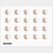 Boho bloemstuk Over de maan Bedankt Ronde Sticker (Vel)
