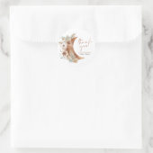 Boho bloemstuk Over de maan Bedankt Ronde Sticker (Tas)