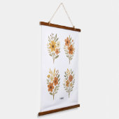 Boho Bloemstuk Wandtapijt | Voeg tekst toe Hangend Wandkleed (Gebogen)