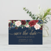 Boho Bloemstukken | Donker Landelijk Navyblauw en Save The Date (Staand voorkant)