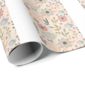 Boho bloemverpakkings papierpatroon-Cute esthetiek Cadeaupapier (Rol Hoek)