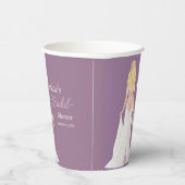 Boho blonde bruid met bloemen papieren bekers (Rechts)