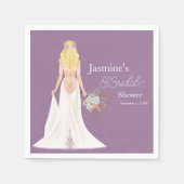 Boho Blonde Bruid Met Bloemen Servet (Voorkant)