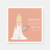 Boho Blonde bruid met bloemen Servet (Voorkant)