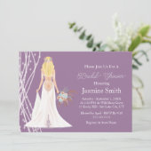 Boho Blonde Bruid Met Parels Bruiloft Feest Uitnod Kaart (Staand voorkant)