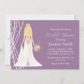 Boho Blonde Hair Bride Met Parels Vrijgezellenfees Kaart (Voorkant)