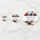Boho Bloom | Bourgogne Blush en Navy Blue Custom Confetti (Voorkanten)
