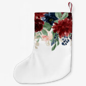 Boho Bloom | Bourgogne en marineblauw patroon Kleine Kerstsok (Achterkant)