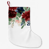 Boho Bloom | Bourgogne en marineblauw patroon Kleine Kerstsok (Voorkant)