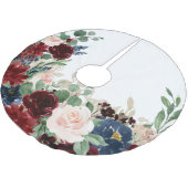 Boho Bloom | Bourgogne Red Blush en Navy Pattern Kerstboom Rok (Gekanteld)