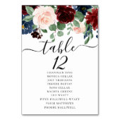 Boho Bloom | Bourgogne Red en Navy Blue Zitplaatse Kaart (Achterkant)