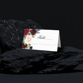 Boho Bloom | Bourgogne Rood Blush Navy Blauw Boeke Plaatskaartje