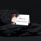 Boho Bloom | Bourgogne Rood Blush Navy Blauw Boeke Plaatskaartje