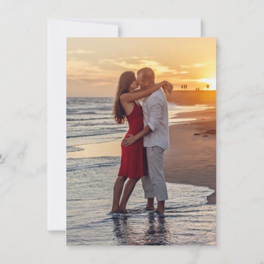 Boho Bloom | Bourgogne Rood en Navy Blue 2 Foto Save The Date (Achterkant)