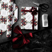 Boho Bloom | Bourgogne Rood en Navy Blue Custom Cadeaupapier