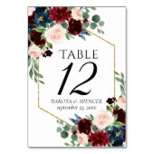 Boho Bloom | Bourgogne Rood en Navy Blue Custom Kaart (Voorkant)