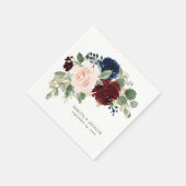 Boho Bloom | Bourgogne Rood en Navy Blue Custom Servet (Hoek)