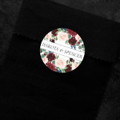Boho Bloom | Bourgogne Rood en Navy Boeket Custom Ronde Sticker