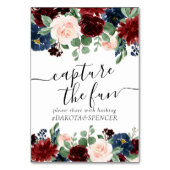 Boho Bloom | Bourgondië en marine vangen onze lief Kaart (Voorkant)