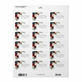 Boho Bloom | Bourgondisch rood en marineblauw Adre Etiket (Full Sheet)