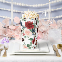 Boho Bloom | Bourgondisch rood en marineblauw patr Bedankdoosjes