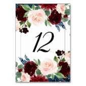 Boho Bloom | Bourgondische rode en marineblauwe bo Kaart (Voorkant)