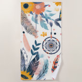 Boho Bloom Custom Beach Handdoek (Voorkant)