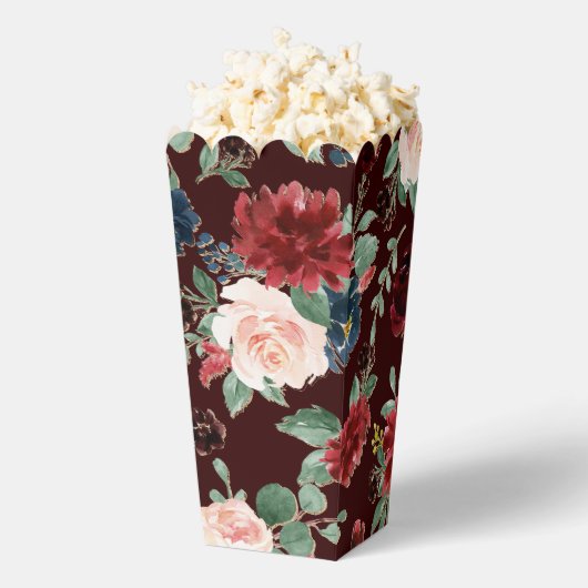 Boho Bloom | Donker Bourgogne en Navy Blauw Patroo Bedankdoosjes (Popped)