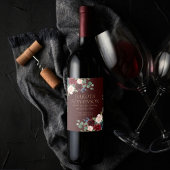 Boho Bloom | Donker Bourgogne en Navy Blue Dank u Wijn Etiket