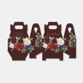 Boho Bloom | Donker Elegant Rood en Navy Bedankt Bedankdoosjes (Uitgevouwen)