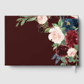 Boho Bloom | Donkerbordeaux rode en marineblauwe R Gastenboek (Achterkant)