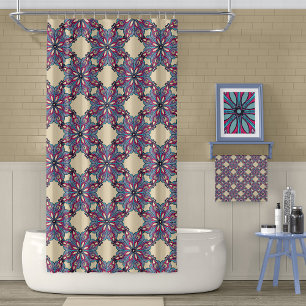 Boho Bloom douchegordijn in warm creme