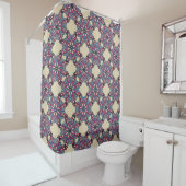 Boho Bloom douchegordijn in warm creme (In situ)