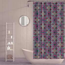 Boho Bloom douchegordijn in warme taupe