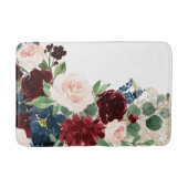 Boho Bloom | Elegant rood en blush shimmer patroon Badmat (Voorkant)