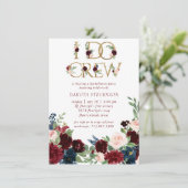Boho Bloom | Elegante Bourgogne Marsala I Do Crew Kaart (Staand voorkant)