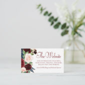 Boho Bloom | Elegante rode Bourgogne Marsala Websi Informatiekaartje (Staand voorkant)