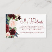 Boho Bloom | Elegante rode Bourgogne Marsala Websi Informatiekaartje (Voorkant)