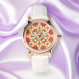 Boho Bloom – Festival Vibrant Mandala Dames Pols Horloge